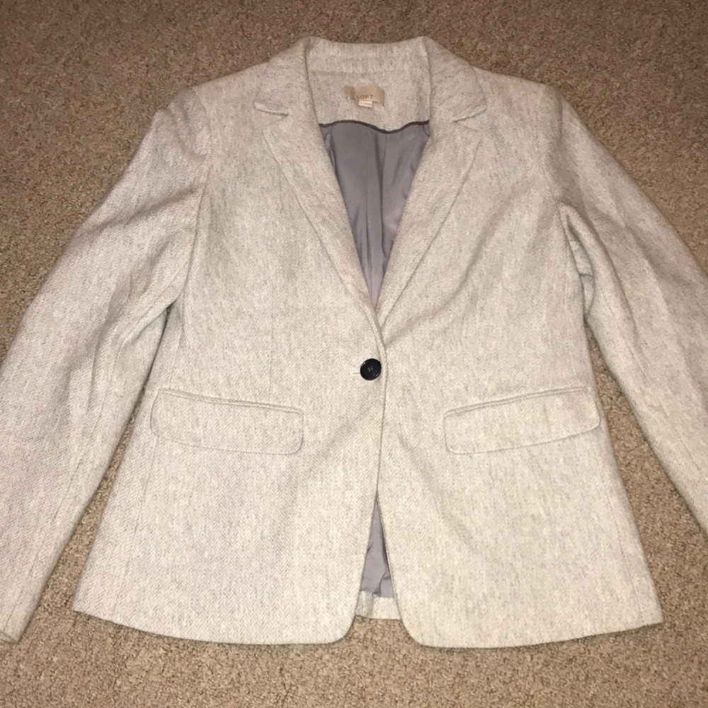 Loft gray blazer elbow patches size 6